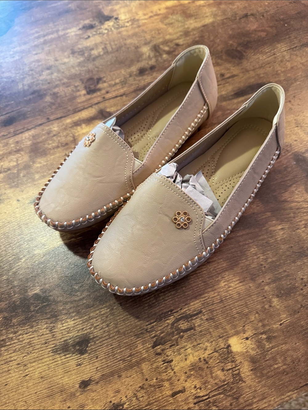 *Never Worn* Women's Taupe Slip-On Loafers - Casual Comfort